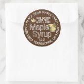 金ゴールドリーフとバケットウッドメープルシロップ茶 ラウンドシール (バッグ)