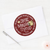 金ゴールドリーフとバケットウッドメープルシロップ赤 ラウンドシール (封筒)