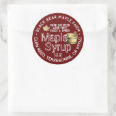 金ゴールドリーフとバケットウッドメープルシロップ赤 ラウンドシール (バッグ)