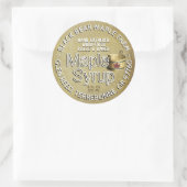 金ゴールドリーフとバケツ木材メープルシロップ素朴 ラウンドシール (バッグ)