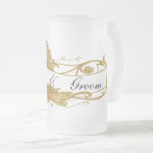 金ゴールドリーフとバナ結婚ー フロストグラスビールジョッキ (正面右)