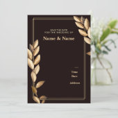 金ゴールドリーフのカスタマイズ 招待状 (スタンド正面)