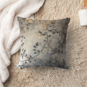 金ゴールドリーフの枝をグレーで表示 クッション (ブランケット)