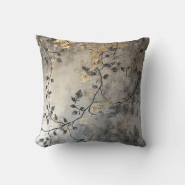 金ゴールドリーフの枝をグレーで表示 クッション