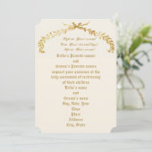 金ゴールドリーフアーチ結婚式招待状 招待状 (スタンド正面)