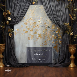 金ゴールドリーフインパストノワール タペストリー