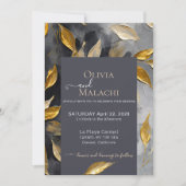 金ゴールドリーフインパストノワール 招待状 (正面)