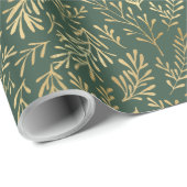 金ゴールドリーフエレガントクリスマス ラッピングペーパー (ロールコーナー)