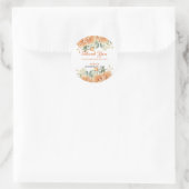 金ゴールドリーフオレンジ牡丹素朴フローラ誕生日 ラウンドシール (バッグ)