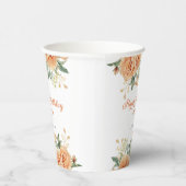 金ゴールドリーフオレンジ牡丹素朴フローラ誕生日 紙コップ (右)