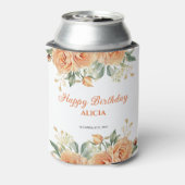 金ゴールドリーフオレンジ牡丹素朴フローラ誕生日 缶クーラー (缶裏面)