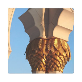 金ゴールドリーフカラムヘッド16"x16"メタルアート メタルプリント