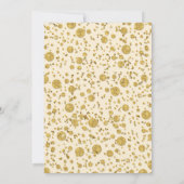 金ゴールドリーフグリッター紙吹雪ドットブライダルシャワー 招待状 (裏面)