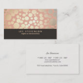 金ゴールドリーフサークル化粧アーティストピーチリネンルック 名刺 (正面/裏面)