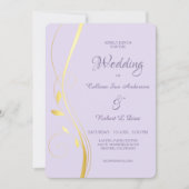 金ゴールドリーフスワール淡い色のラン結婚式招待状 招待状 (正面)