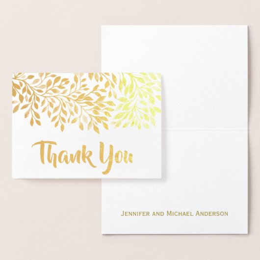 金ゴールドリーフフォイルありがとうご署名 箔カード (ディスプレー)