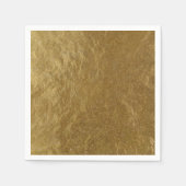 金ゴールドリーフフォイルモダンルッエレガントクシック結婚ズ スタンダードカクテルナプキン (正面)