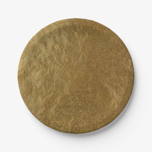 金ゴールドリーフフォイルモダンルッエレガントクシック結婚ズ ペーパープレート (正面)