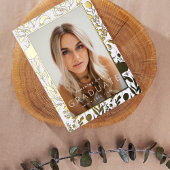 金ゴールドリーフフォイル押しワイルドフラワーグラード発表 箔招待状