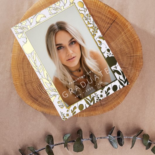 金ゴールドリーフフォイル押しワイルドフラワーグラード発表 箔招待状