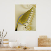 金ゴールドリーフフラクタル ポスター (キッチン)