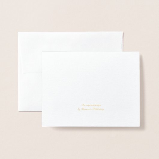 金ゴールドリーフフルーアデリス折り畳みノートカード 箔カード (裏面封筒付き)