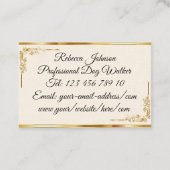 金ゴールドリーフフローラスパークルモノグラム 名刺 (裏面)