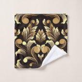 金ゴールドリーフフローラ バスタオルセット (ウォッシュタオル)