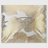 金ゴールドリーフプリントホリデーラッピング紙 ラッピングペーパー (フラット)