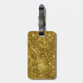 金ゴールドリーフプリントラゲッジタグ ラゲッジタグ (裏面縦)