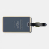 金ゴールドリーフミニマリストモノグラムネイビーブルー ラゲッジタグ (裏面横)