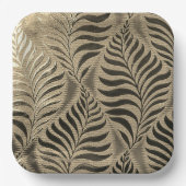 金ゴールドリーフモチーフ正方形 ペーパープレート (正面)