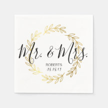 金ゴールドリーフリースと白黒スクリプ結婚ト