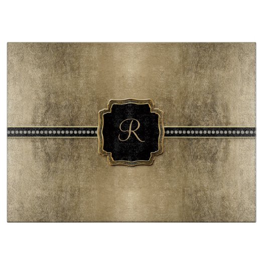 金ゴールドリーフルック（紋章の）フラ・ダ・リフェイクヴィンテージ宝石 カッティングボード (正面)