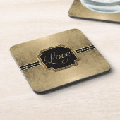 金ゴールドリーフルック(紋章の)フラ・ダ・リフェイクヴィンテージ宝石 コースター (左側)