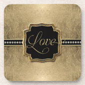 金ゴールドリーフルック(紋章の)フラ・ダ・リフェイクヴィンテージ宝石 コースター (正面)