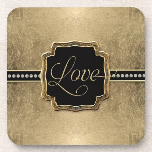 金ゴールドリーフルック(紋章の)フラ・ダ・リフェイクヴィンテージ宝石 コースター (正面)