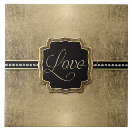 金ゴールドリーフルック（紋章の）フラ・ダ・リフェイクヴィンテージ宝石 タイル