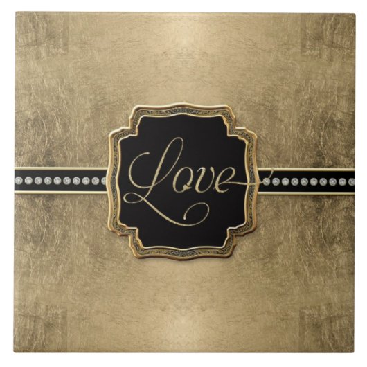 金ゴールドリーフルック(紋章の)フラ・ダ・リフェイクヴィンテージ宝石 タイル (正面)