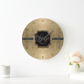 金ゴールドリーフルック(紋章の)フラ・ダ・リフェイクヴィンテージ宝石 ラージ壁時計 (ホーム)