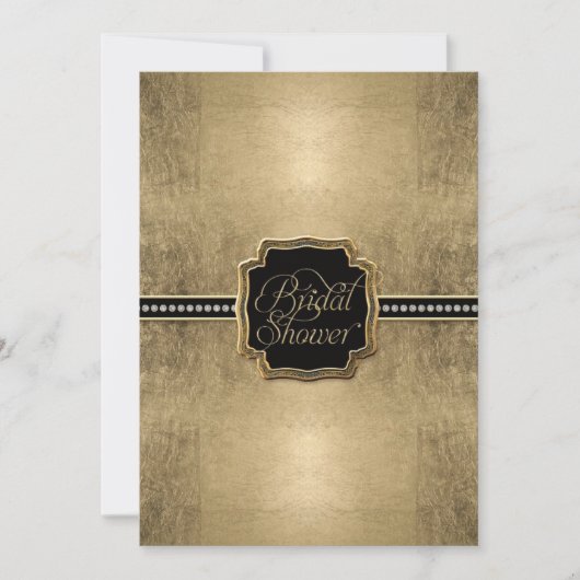 金ゴールドリーフルック(紋章の)フラ・ダ・リフェイクヴィンテージ宝石 招待状 (正面)