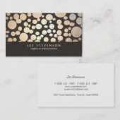 金ゴールドリーフ円ルックモダンとトレンディーブラウン 名刺 (正面/裏面)