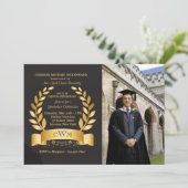 金ゴールドリーフ卒業写真招待状 招待状 (スタンド正面)