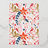 金ゴールドリーフ押し緑の白フローラ枠 |写真 箔シーズンカード (裏面)