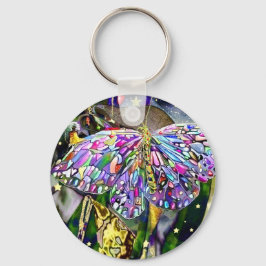 金ゴールドリーフ新年バタフライ キーホルダー