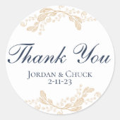 金ゴールドリーフ植物性結婚式の引き出物シール ラウンドシール (正面)