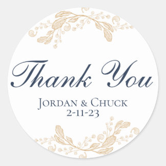 金ゴールドリーフ植物性結婚式の引き出物シール ラウンドシール