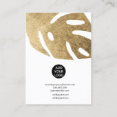 金ゴールドリーフ熱帯ジュエリーイヤリングディスプレイ 名刺 (裏面)