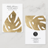 金ゴールドリーフ熱帯ジュエリーイヤリングディスプレイ 名刺 (正面/裏面)