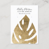 金ゴールドリーフ熱帯ジュエリーイヤリングディスプレイ 名刺 (正面)